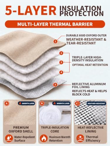 Bitubi Insulated Backflow Cover for Freeze Protection, 40" W x 40" H, Beige - Image 6