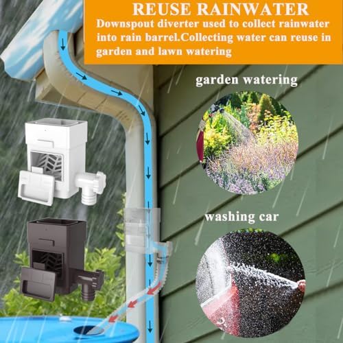 Rain Barrel Diverter Kit, Fits for 2x3 or 3x4 Inch Downspouts,White - Image 2