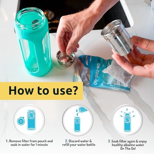 Invigorated Water pH ON-The-GO Portable Alkaline Water Filter Pouch, High pH Water Alkalizer for Bottles, Jugs, Pitchers - Filters 98 Liters / 26 Gallons (3-Pack) - Image 5