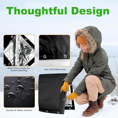 Backflow Preventer Insulated Cover (5F) 6-Layer Fabric Pipe Insulation for Water Well Pump and Sprinkler Valve Winter Freeze Protection UV Coated (30" W X 26" H) - Image 3