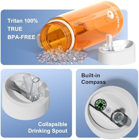 SurviMate Purified Water Bottle for Camping, Hiking, Backpacking and Travel, BPA Free with 5-Stage Intergrated Filter Straw - Image 3