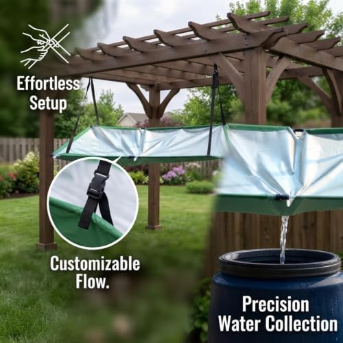 Rain Water Collection System Kit Quick to Install and Easy to Store Rain Water Collection System for Lawn Backyard Garden Balcony Camp,5pc - Image 5