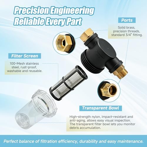 100 Mesh Water Pump Inlet Filter 3/4'' 2 pcs for Pumps & Washers - Image 4