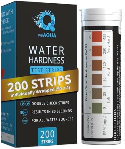WeAQUA DoubleCheck Water Hardness Test Kit 200 Strips with Sample Cup by weAQUA