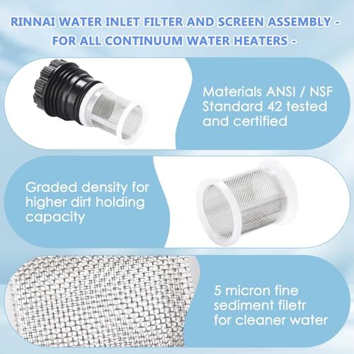 H98-510-S tankless Water Heater Filter for Rinnai tankless Water Heater (2 Tankless Water Heater Inlet Screen Assembly） - Image 3