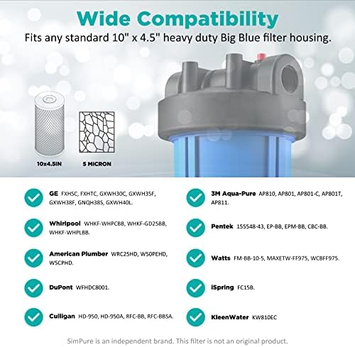 SimPure 2-Stage 10" x 4.5" Whole House Water Filter Replacement - Image 6