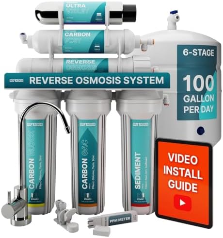 NU Aqua 6-Stage UV Under Sink Reverse Osmosis Water Filter System - 100 GPD by NUAqua