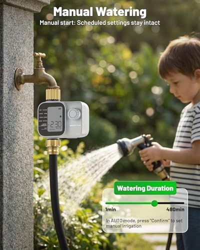 [All-New 2027] Sprinkler Timer with Brass Inlet, Unistyle Programmable Water Timer for Garden Hose, IP55 Waterproof Hose Timers with Manual and Automatic Irrigation Timers Yard Lawn Patio Heavy Duty - Image 5