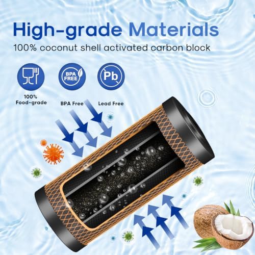 ICEPURE 1 Micron 4.5" x 10" CTO10BB-KDF Whole House Water Filter Coconut Shell Activated Carbon and KDF Heavy Metal Removal Water Filter Replacement for Home, 1PACK - Image 3