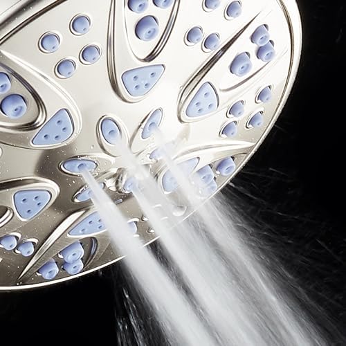 AquaDance Antimicrobial – Anti-Clog High-Pressure 6-Setting Shower Head with Microban Nozzle Protection from Growth of Mold, Mildew & Bacteria for Stronger Shower! 4" Sunset Blue - Image 6