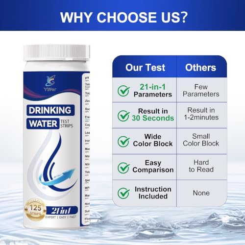 21-in-1 Drinking Water Test Strips, 125ct for Well & Tap - Image 2