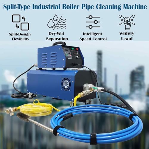 1500W Industrial Boiler Tube Cleaner, Heat Exchanger & Evaporator Cleaning Machine with 26ft Flexible Shaft & Brushes, for 0.47-1.42 Inch (12-36mm) Pipes, 110V/220V - Image 2