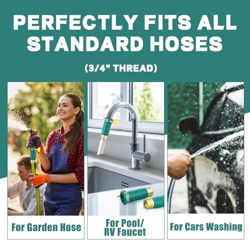 6 Set Universal Faucet Hose Adapter with Clamps Fit 3/4" Connector - Image 6