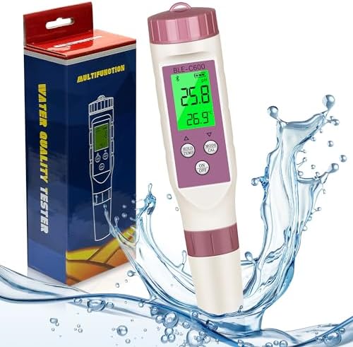 7 in 1 PH Meter PH Tester,0.01 High Accuracy Digital PH Meter for Water,PH/TDS/EC/ORP/S.G/Salt/Temp Tester,TDS Meter Water Tester for Drinking Water,Hydroponics,Plants,Aquarium and Pool by Unknown
