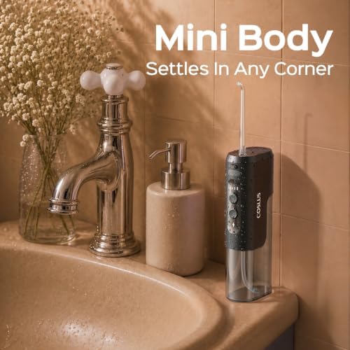 COSLUS T40 Mini Water Flosser for Travel, Portable Compact Design, Balck - Image 6