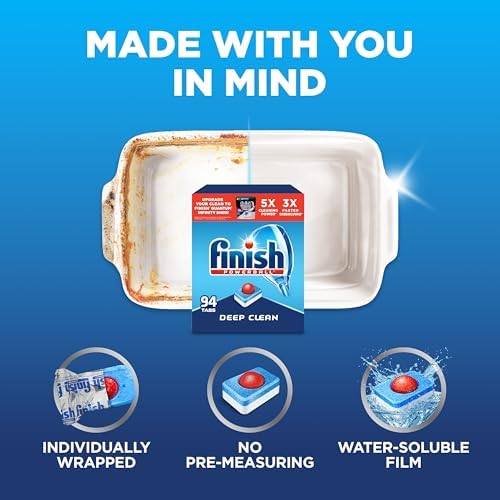 Finish Powerball Dishwasher Pods, Dishwasher Tablets Plastic Free, Fresh Scent, 94 Count - Image 6