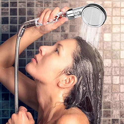 Nosame Shower Head, Filter Filtration High Pressure Water Saving 3 Mode Function Spray Handheld Showerheads for Dry Skin & Hair - Image 7