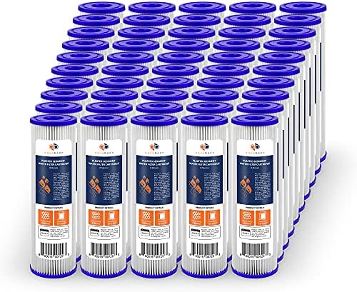 Aquaboon Pleated Sediment 5 Micron Water Filter Cartridge 10 x 2.5 50-Pack by Aquaboon