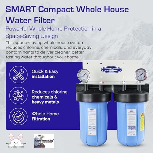Crystal Quest Compact Whole House Water Filter, SMART Series (3-6 GPM | 1-2 People) - 1-1/2" - Image 2