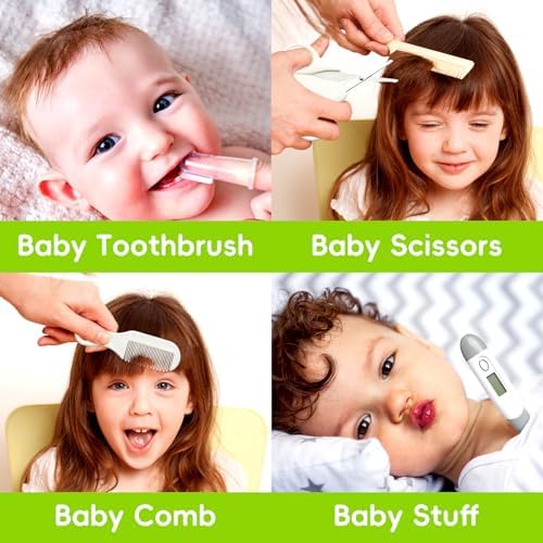 Baby Healthcare and Grooming Kit, Portable Baby Safety Care Set, Baby Essentials kit for Newborn(Grey White 13 in 1) - Image 4