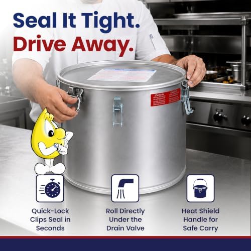 MirOil Oil Grease Bucket & Filter Pot, Silver, Model #40L, 5 Gallon - Image 3