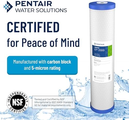 Pentair Pentek EP-20BB Big Blue Carbon Water Filter, 20-Inch, Whole House Carbon Block Replacement Cartridge with Bonded Powdered Activated Carbon (PAC) Filter, 20" x 4.5", 5 - Image 3