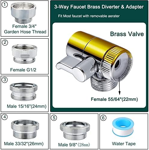 Sink Sprayer Attachment for Faucet,6 Mode Shower Head,Extension Sink Hose Sprayer for Shower,Pet Washing,Bathtub,Kitchen Faucet, Garden Rinse,Utility Laundry Tub - Image 3