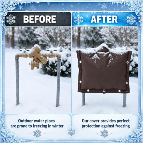 20" W x 16" H 3-Way Opening Backflow Preventer Insulation Cover(5°F), Brown - Image 5