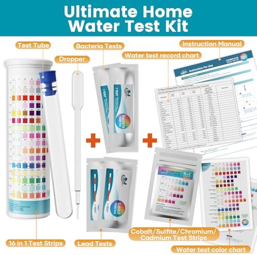 SJ WAVE 22 in 1 Water Test Kits - 125 Strips Drinking Water Test Kit, Home Tap and Well Water Tester for Bacteria pH Hardness Lead Iron Copper Chlorine Cyanuric Acid - Image 4