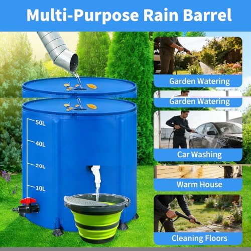 Portable Foldable Outdoor rainwater Barrel for Spring & Summer use. Ideal for Garden Irrigation, Courtyard Cleaning and Emergency Water Storage, Various - Image 5