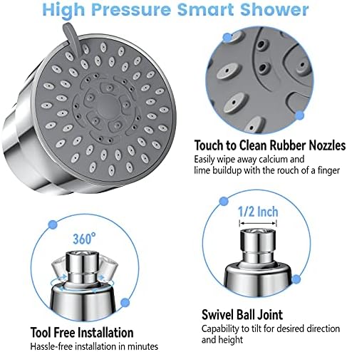 Filtered Shower Head, 3 Modes High Pressure Shower Head with 15 Stage Hard Water Filter Cartridge for Remove Chlorine and Harmful Substances - Image 3