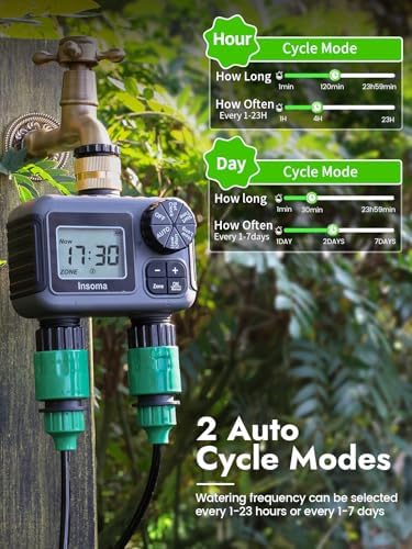 Insoma 2-Zone Water Timer for Garden Hose, Brass Inlet Sprinkler Timer - Image 3