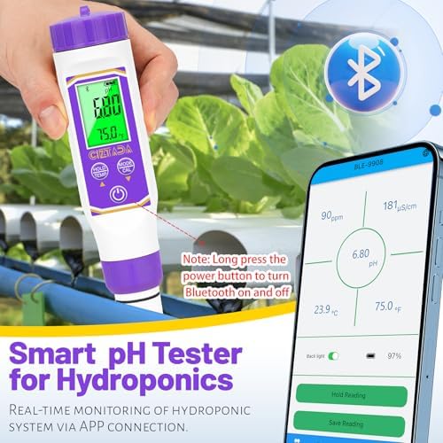 Smart pH Meter for Water pH and EC Meter for Hydroponics Nutrients - Image 2