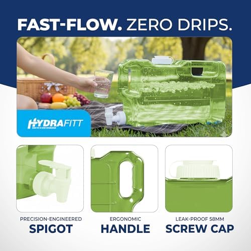 Refrigerator Water Dispenser 1.1 Gallon – Leak-Proof Slim Fridge Water Container with Spigot – BPA-Free Refillable Water Jug (Lime Green) - Image 4