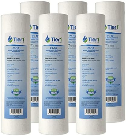 Tier1 1 Micron 2.5" × 10" Sediment Filter Replaces P1, PX01-9-78, 6-Pack by Tier1