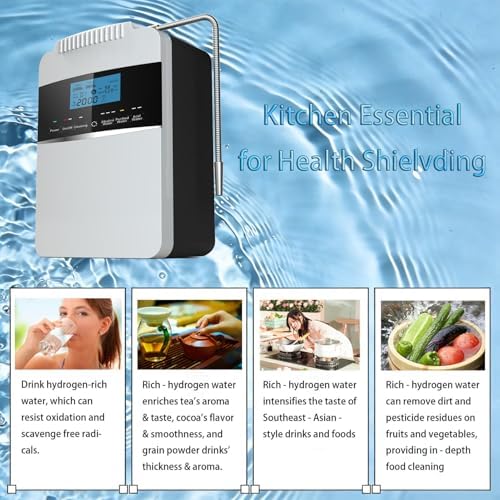 Hydrogen Water Machine for Home, Alkaline Water Ionizer Generator, 500-1680 ppb Hydrogen Water, Countertop or Wall-Mounted Purifier System with 2.8-11 Adjustable pH Levels White - Image 4