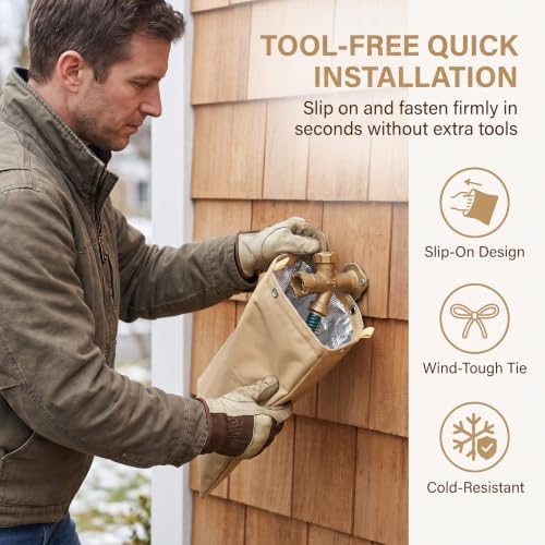 Backflow Preventer Cover 3 Layer Pipe Freeze Insulation 14x14 Inch - Image 3