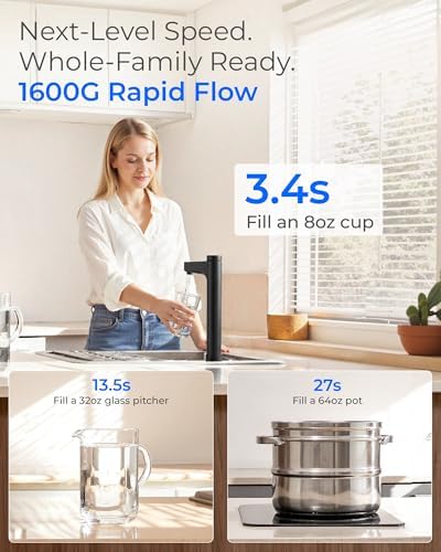 Waterdrop X16 Reverse Osmosis System Alkaline Mineral 1600 GPD Black Faucet - Image 5