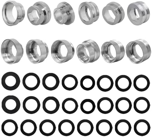 12-Piece Universal Faucet Adapter Kit | Male to Female Thread Converter Fit for Kitchen Aerator, Fit for Water Filter & Hose Connections (Multi-Size Compatibility) - Image 7