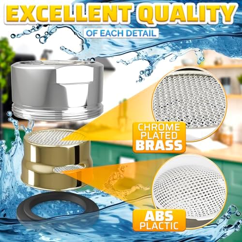 4Pcs Bathroom Faucet Aerator Replacement - 15"/16" 24mm Kitchen Bathroom Sink Attachment High Flow Aerator for Sink Faucet Aerators M24 Male Thread - Image 4