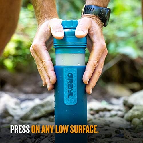 GRAYL UltraPress 16.9 oz Water Purifier & Filter Bottle, Forest Blue - Image 4