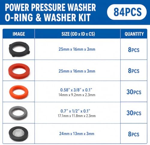 ZDBB 84 Pcs Pressure Washer O Rings, Garden Hose and Screen Filter Washers - Image 2