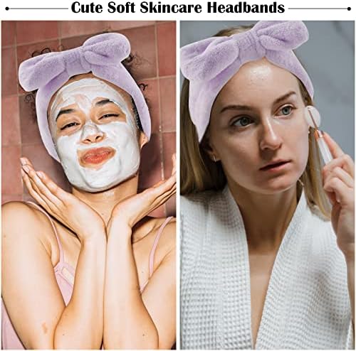 Ondder Spa Headband for Washing Face 8PCS Purple Skincare Makeup Headbands - Image 3