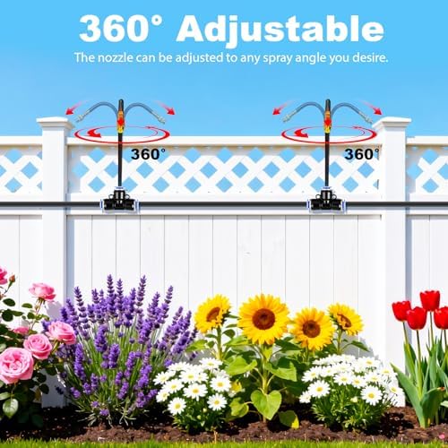 Thiswing 100FT Drip Irrigation System, 1/4" Tubing Automatic Misting Watering Kit with 18Pcs 360° Adjustable Nozzles, Garden Sprinkler for Yard, Lawn & Outdoor Plants﻿ - Image 2