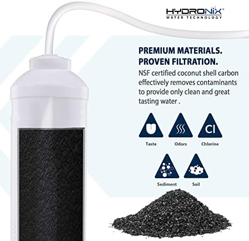 Hydronix ICF-10 Inline Post Activated Carbon Water Filter Replacement Cartridge with 1/4-Inch NPT for Refrigerator, Ice Maker, RO Reverse Osmosis System, 2000 Gallons - 1 Year Capacity (3 Pack) - Image 4