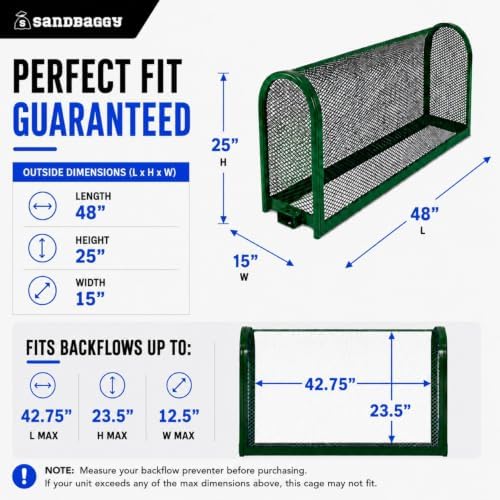 Sandbaggy Durable Backflow Security Cage – Backflow Preventer Enclosure | 2 Year Warranty (48” x 25” x 15” (LxHxW), 2, Count) - Image 3
