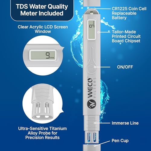 WECO Digital TDS Meter - Reliable Performance Testing for Reverse Osmosis/Nanofiltration/DI Systems & City/Well Water Total Dissolved Solids Testing - Image 2