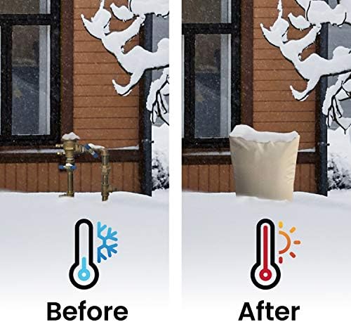 The Original Winter Pipe Insulation Cover (0˚F) - Extra-Thick EVA+NBR (UV-Coated) Insulated Backflow Preventer Freeze Protection, Pump Cover, Sprinkler/Well/Valve Head Cover - (14" W X 25" H) - Image 3