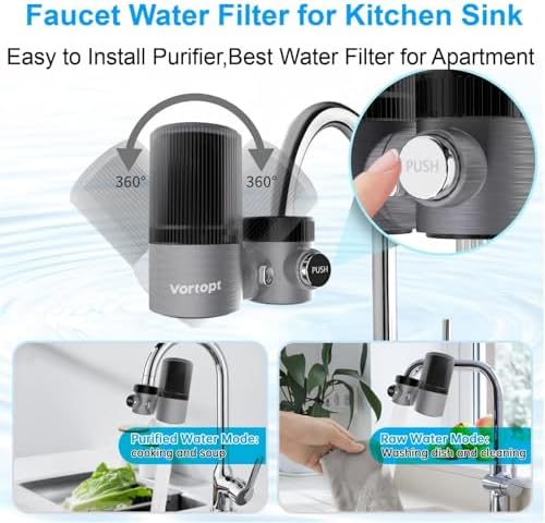 Vortopt Water Purifier for Sink, Faucet Water Filter for Kitchen Sink - Image 6