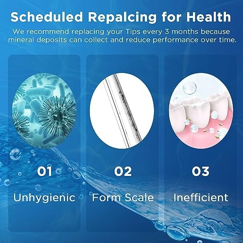 Replacement Tips for Waterpik Water Flosser (6 Brush Head Tips & Storage Case Bundle) - Image 5